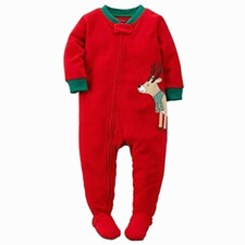 Carter's Baby Boy's Size 18 Months Reindeer Fleece Footed Blanker Sleeper NWT