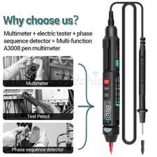 A3009/A3008 Mini Digital Multimeter Pen Smart Voice Broadcast DC AC Tester Meter