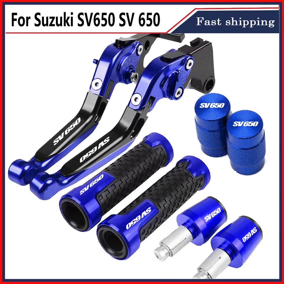 CNC Brake Clutch Levers Handlebars End Plugs Valve Cap Set for Suzuki SV650 - Imagem 3 de 4