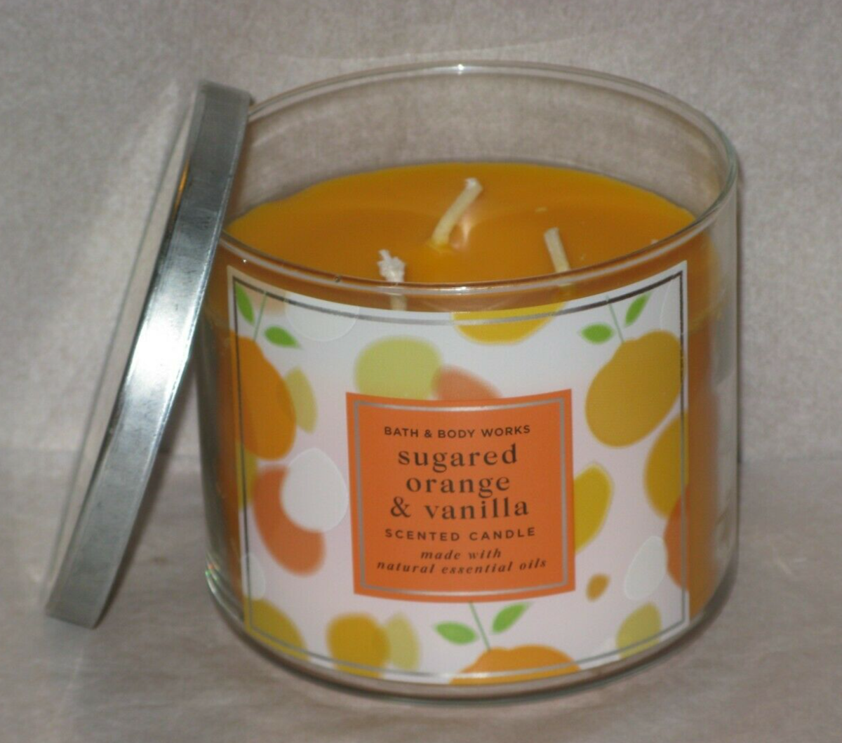 bath&body works 3本芯キャンドル 2個 F Bath & Body Works 3 Wick Scented Candle SUGARED ORANGE & VANILLA