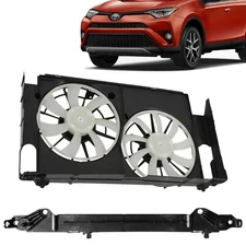 Radiator Cooling Fan Dual Assembly with Shroud For 2013 14 15-2018 Toyota RAV4