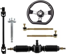Steering Wheel Assembly Tie Rod Gear Rack Shaft Kit For Go Kart Cart Buggy Quad