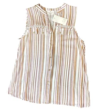 NWT Ember Sleeveless Button-Down Striped Top Sz M #47L