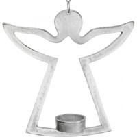 Teelichthalter Engel HäNgend Metall Silber Dekoration 20Cm