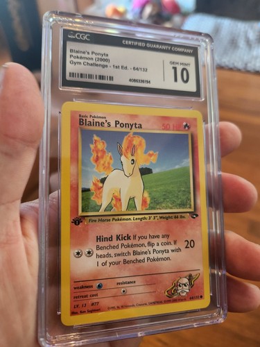 Blaine's Ponyta (1st Edition) graded CGC 10 for sale on eBay