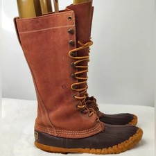 Vintage L.l Bean Womens Brown Round Toe Knee High Duck Boots Size 6 Fits 7