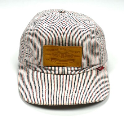 Supreme Striped Denim 'Levi's' MFG Leather Patch Logo Hat FW09