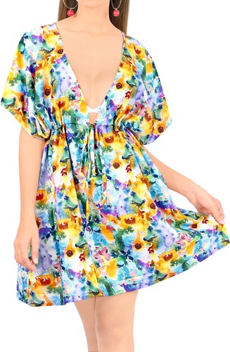 HAPPY BAY Women Swimwear Bikini Cover-Ups Beach Caftan Dress US 14-24W Multi - 第 2/3 張圖片