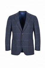STILE LATINO handmade blazer US 44 EU 54 cashmere check Vincenzo Attolini