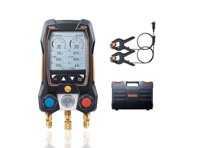 testo 550s AC Manifold Gauge Set Bluetooth with Temp Clamps