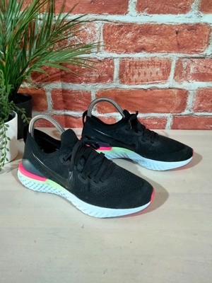 Nike Epic React Flyknit 2 Black Sapphire Hyper Pink Gym Running Sneaker UK 4