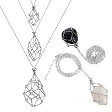 Ptwola 3 pièces porte collier en cristal inoxydable petit, moyen, grand, argent