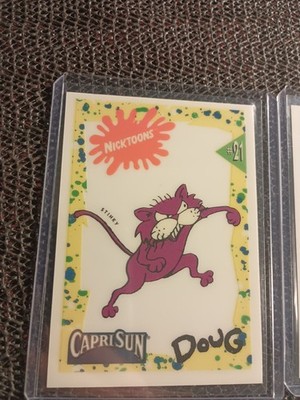 2 COUNT DOUG PORKCHOP + STINKY1992 CAPRI SUN NICKELODEON DECAL CARDS #3 AND #21