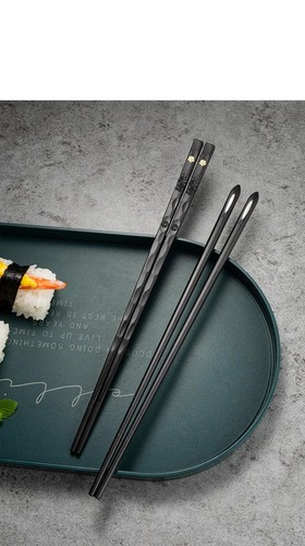 5 Paia Bacchette Giapponesi Alimenti Sushi Bastoncini Antiscivolo Riutilizzabili Posate Coreane S - Foto 16 di 36
