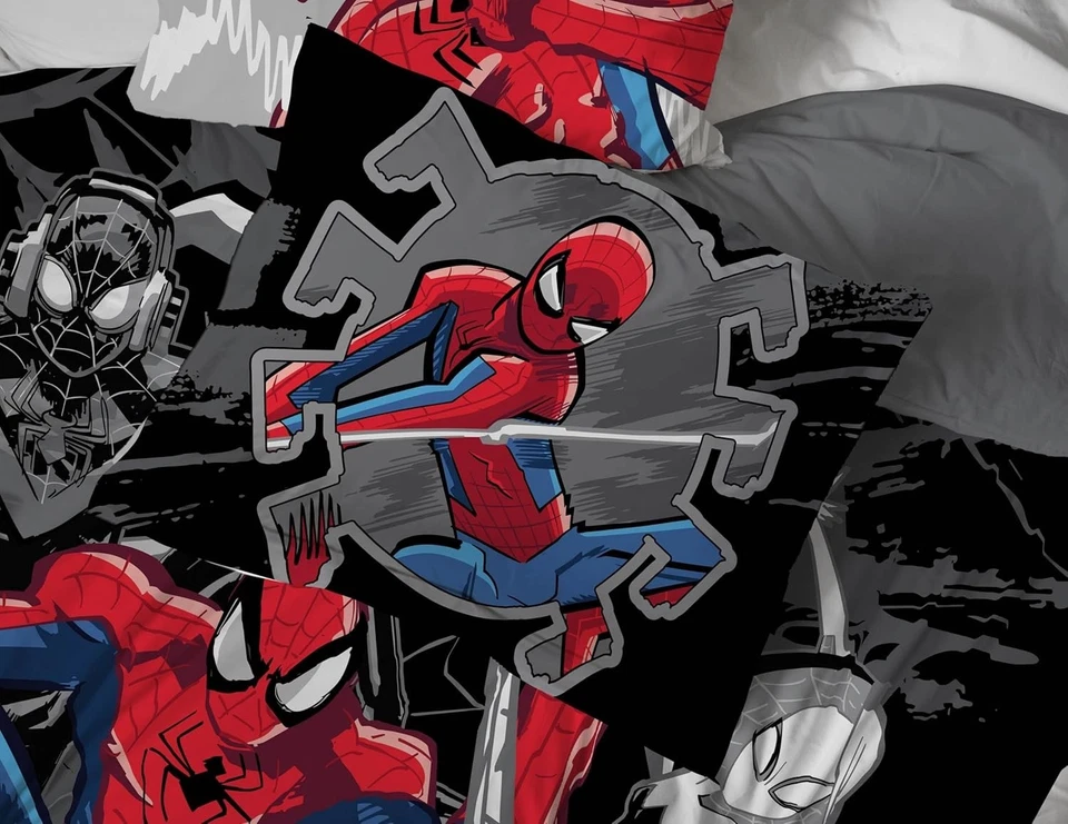  Conjunto de edredom infantil inclui lençóis e travesseiros 7 peças preto completo - Homem-Aranha - Imagem 2 de 4