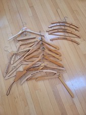 18 Vintage 50S-60S Wood Hangers From Tailors Shops And Travel