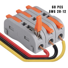 60PCS Wire Connectors Kit Lever Nuts Quick Splice AWG 28-12