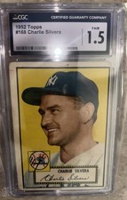 1952 Topps  Graded Charlie Silvera #168 52 Baseball