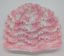 New Hand Knitted Shaded Pink Baby Hat 0-3 Months