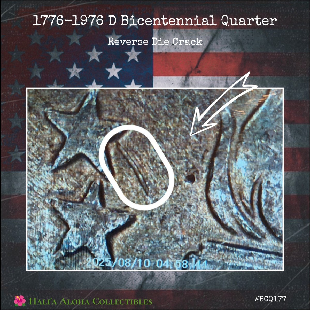 1976 Bicentennial Quarter NMM Misaligned (MAD) Strike +