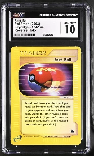 Pokemon Fast Ball Skyridge 124/144 Reverse Holo CGC 10 Gem Mint