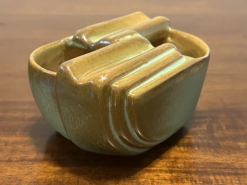 Art Deco FRANKOMA Cigar Ashtray #455 Prairie Green - Stunning!