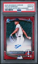 2025 Bowman Chrome Prospect Auto Teilon Serrano #CPA-TS /5 Red Shimmer POP 1