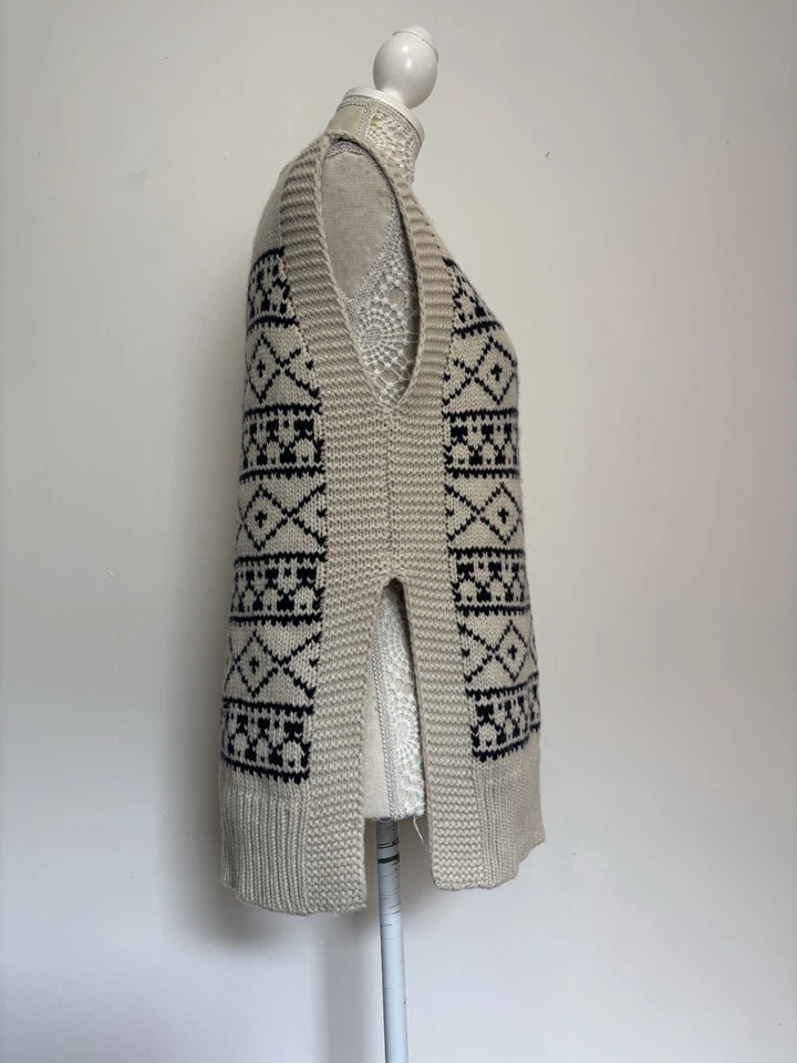 Toast Knitted Tank S Wool Cotton Ecru Sleeveless Tabard - Image 3 of 4