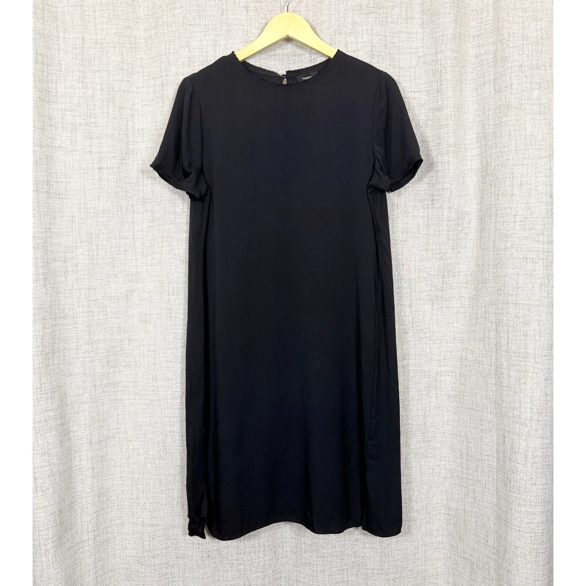 theory asymmetrical silk georgette dress Katie Draped V-Neck Asymmetrical Hem Dress by Jewel Badgley Mischka