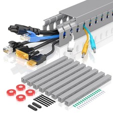 Open Slot Wire Duct Kit, 125.6" 8 x 15.7 Server Rack Cable Grey-8, grey