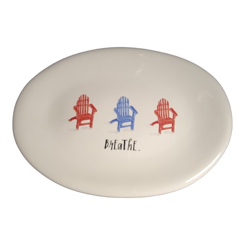 Rae Dunn Artisan Collection By Magenta BREATHE Oval Ceramic Tray Trinket Dish - Picture 5 of 11
