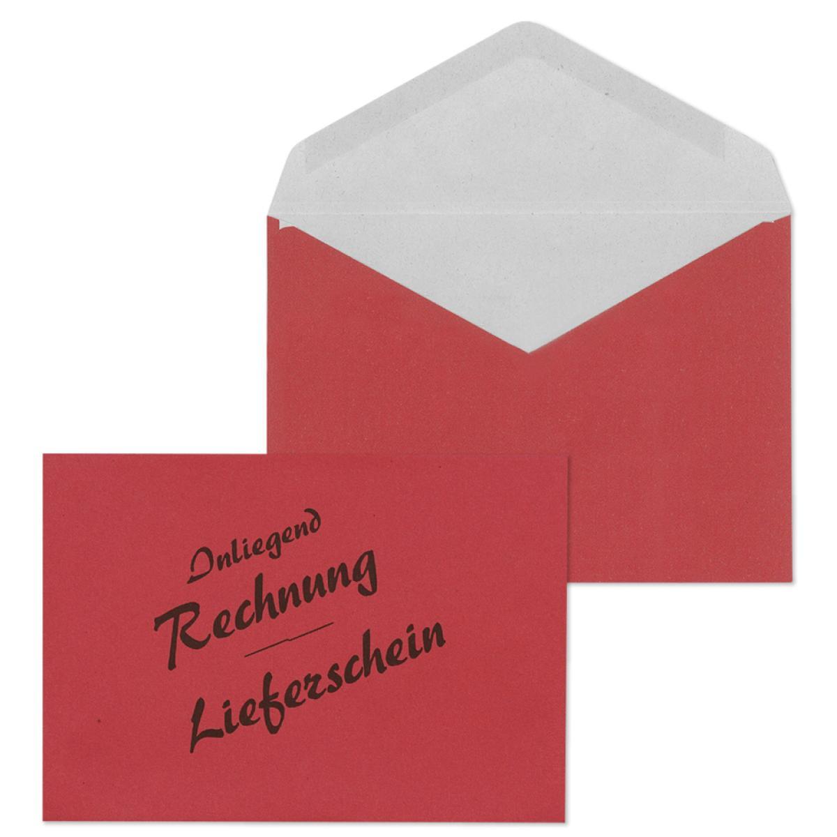 Briefumschlag C6 'lieferschein/ Rechnung', Rot Mailmedia 30005337