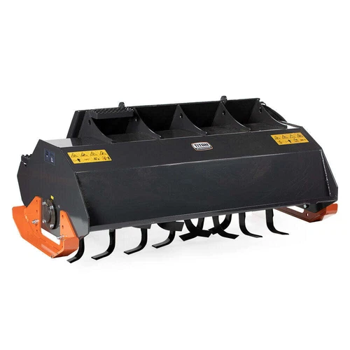 Titan Attachments 60" Heavy-Duty Rotary Tiller Attachment, Universal Skid Steer