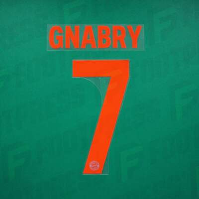 Offizielle Beflockung - Bayern München, Gnabry, 2020/2021, Auswärts, orange