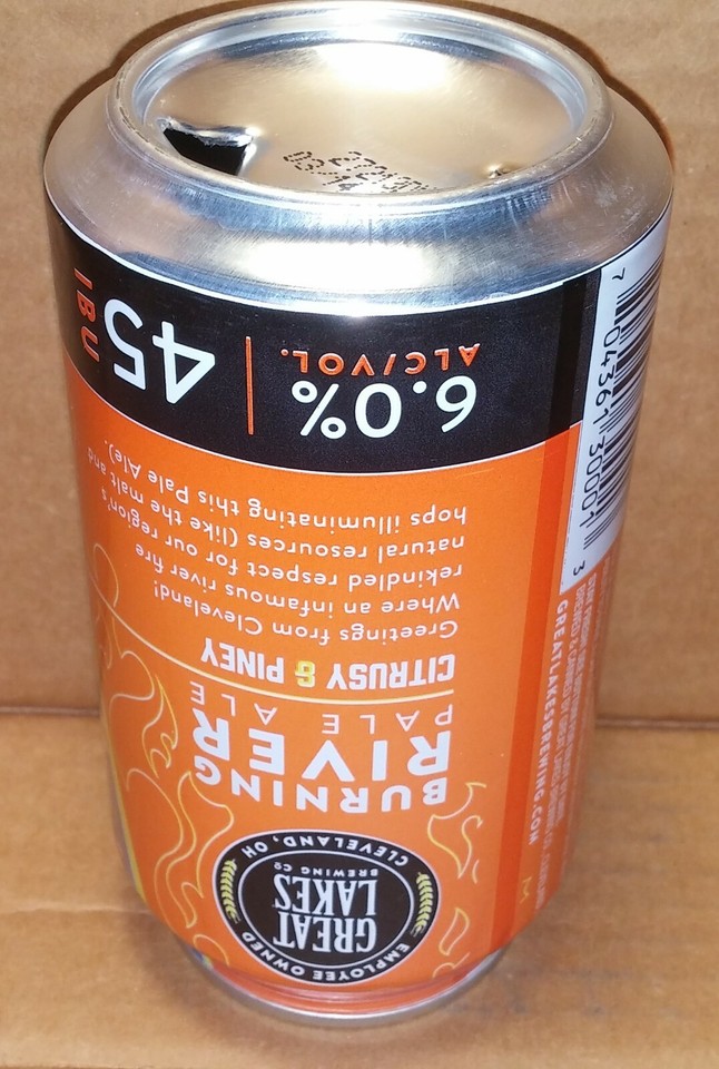 Burning River Pale Ale 12 oz. beer can Great Lakes Brewing Cleveland
