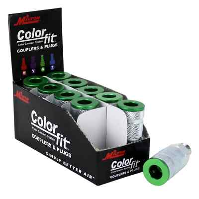 #ad Milton® Couplers A Style Green 1 4quot; MNPT Box of 10 $22.00