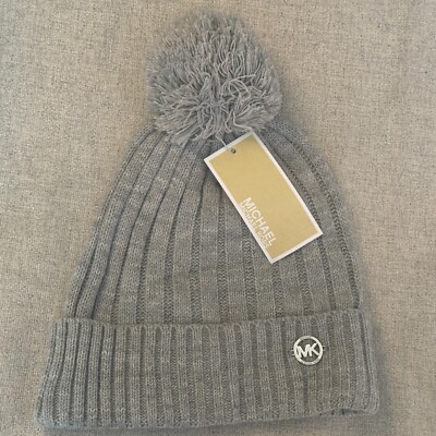 MICHAEL by Michael Kors, Ribbed Knit Beanie Hat with Pom-Pom  display picture 3