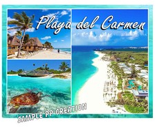 PLAYA DEL CARMEN FOTO NEVERA IMÁN 4 X 3 PULGADAS VIAJE