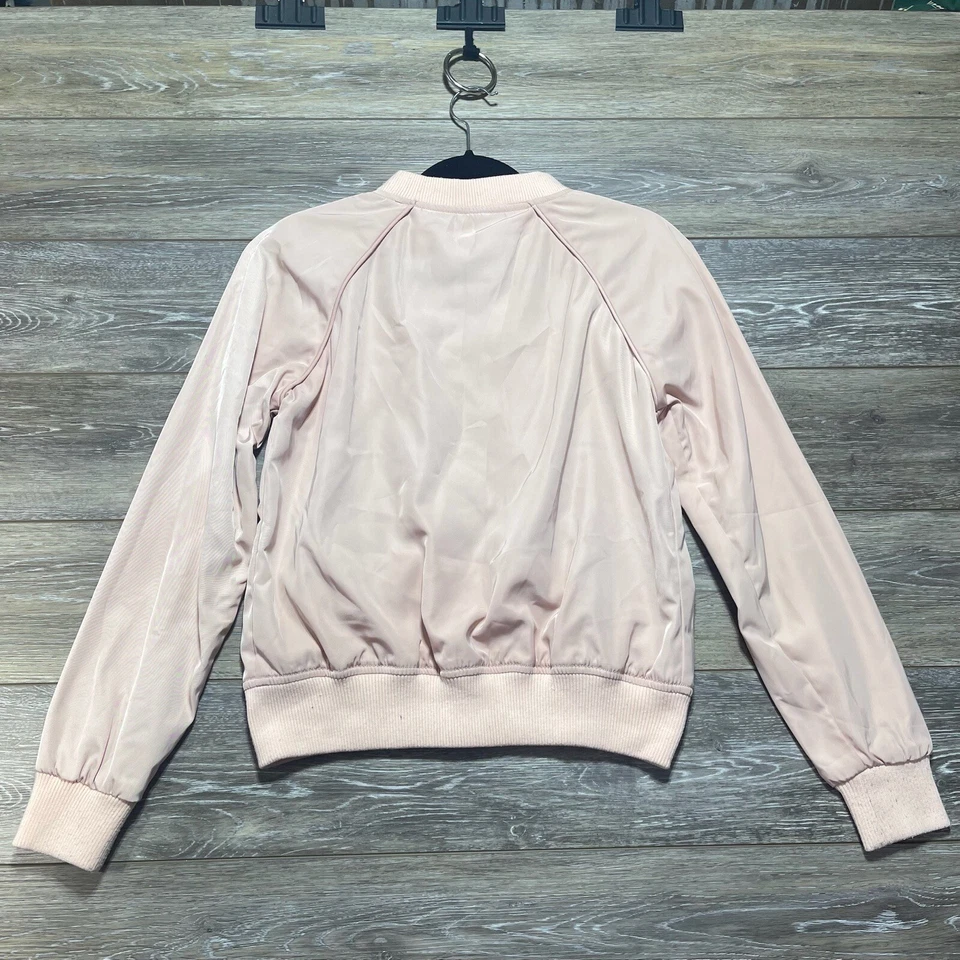 Chaqueta Rosa Inclinable Completa Talla Mediana Cremallera Completa Bolsillos Corazón Amor Track Jacket Foto 2 de 4