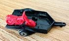 Vintage 1979 Matchbox Superfast Motor-Cycle Black Trailer w/ Pink/Red Bike