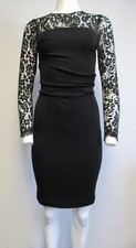 Dolce & Gabbana  black wool-blend sheer lace stretch sheath dress sz 38/ 4