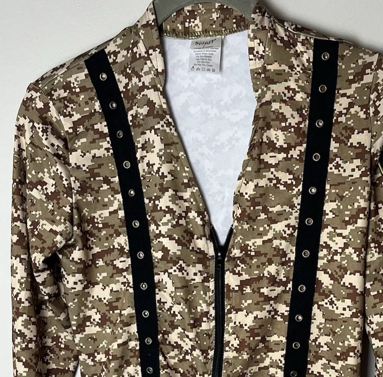 NEW Spirit Halloween Women’s Costume Officer Pat U Down Police Size Medium Camo - Image 3 of 4