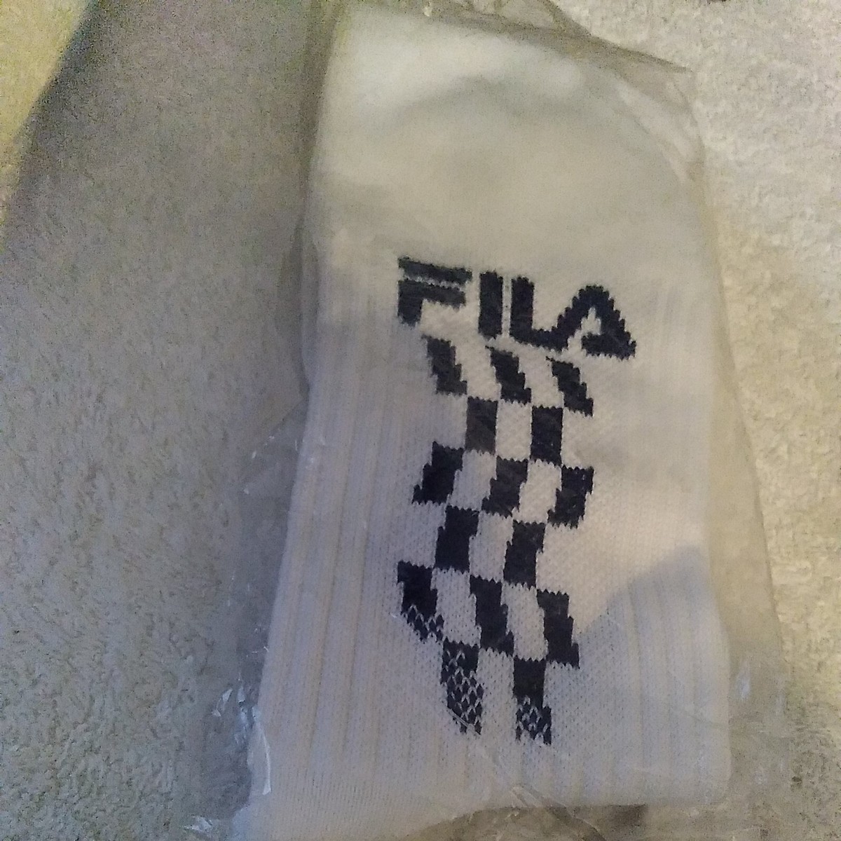 Rare Vintage Fila Knee High Sport Socks White Navy Blue New Italy