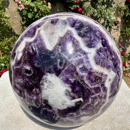 9.3LB Large Natural beautiful Dream Amethyst Quartz Crystal Sphere Ball Healing - Picture 11 of 22