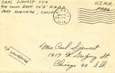 California U.S. Navy 10173 Br. Acorn Training Unit Naval Base 1944 machine  1943