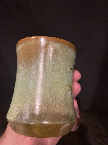 FRANKOMA Pottery Prairie Green COFFEE MUG CUP Little White House Warm Springs GA - Picture 9 of 11