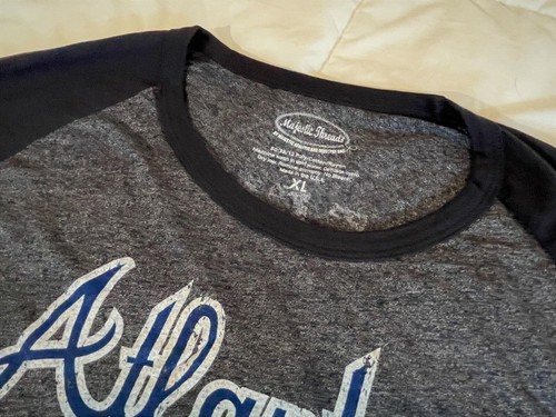 Atlanta Braves Freeman #5 jersey 3/4 Sleeve Shirt, Navy Blue two-tone men's XL - Picture 2 of 5
