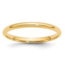 10k Yellow Gold 2mm Wedding Band Ring Gift for Men Size 14