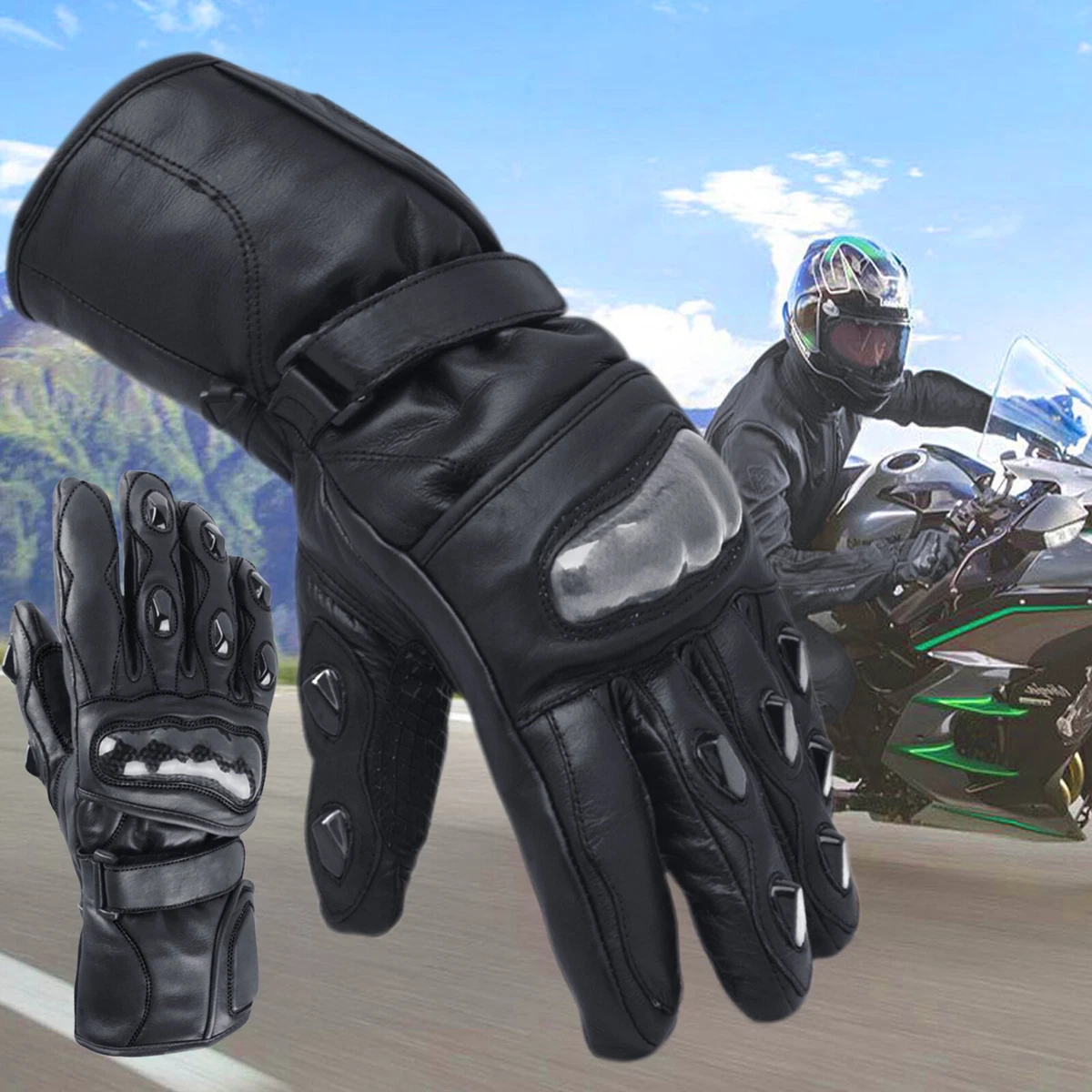 Leather summer deals motorcycle gloves