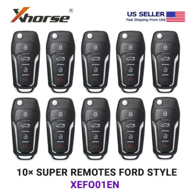 10X  Xhorse Universal Super Remote Flip Key Ford Style 4 Button XEFO01EN
